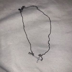 Rhinestone cross necklace